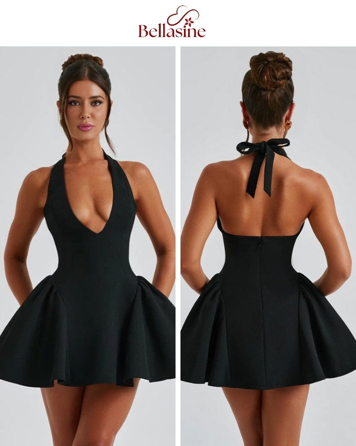 Joanne Sleeveless Mini Dress - Solid Sexy Elegant Prom Dress Evening Party Clubwear Autun Winter Outfit
