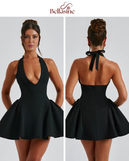 Joanne Sleeveless Mini Dress - Solid Sexy Elegant Prom Dress Evening Party Clubwear Autun Winter Outfit