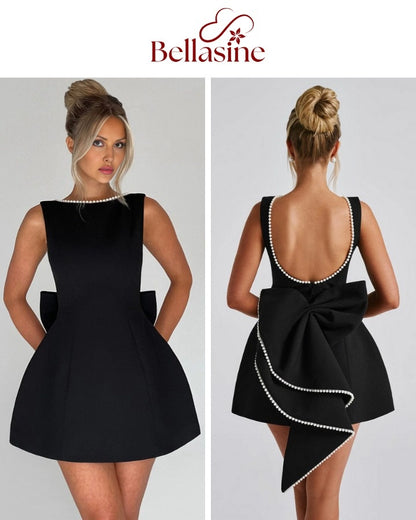 Carrie Pearl Bow Backless - Evening Elegant Sexy Party Dress