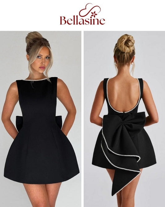 Carrie Pearl Bow Backless - Evening Elegant Sexy Party Dress