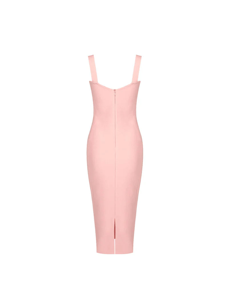 Finbar Lace Bandage Dress In Pink
