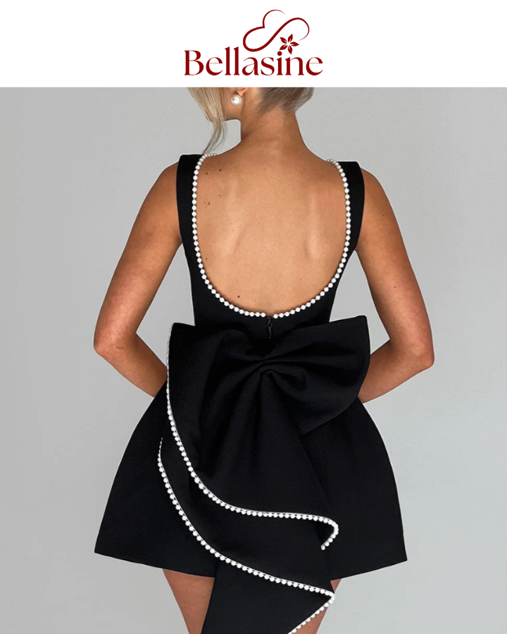Carrie Pearl Bow Backless - Evening Elegant Sexy Party Dress