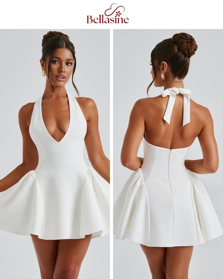 Joanne Sleeveless Mini Dress - Solid Sexy Elegant Prom Dress Evening Party Clubwear Autun Winter Outfit