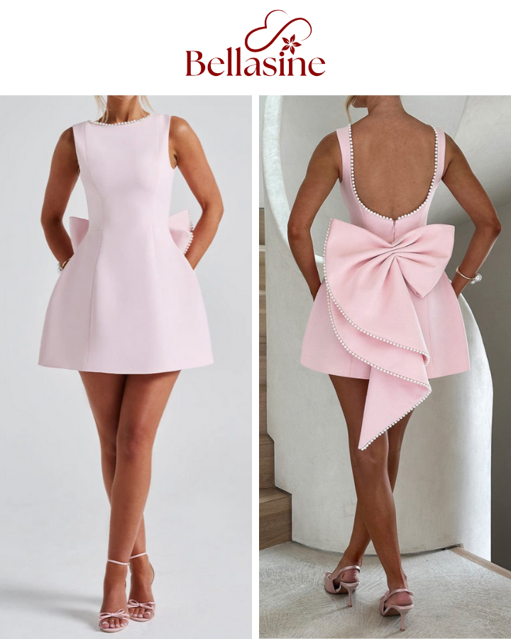 Carrie Pearl Bow Backless - Evening Elegant Sexy Party Dress