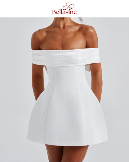 Delta Elegant Dress - Strapless Back Big Bow Mini Dress