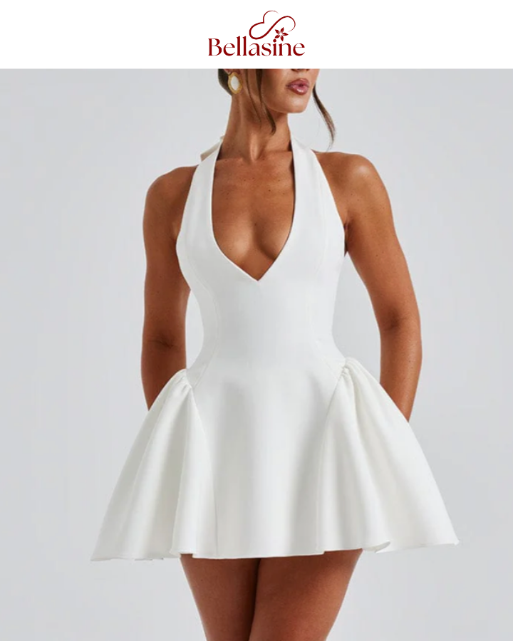 Joanne Sleeveless Mini Dress - Solid Sexy Elegant Prom Dress Evening Party Clubwear Autun Winter Outfit