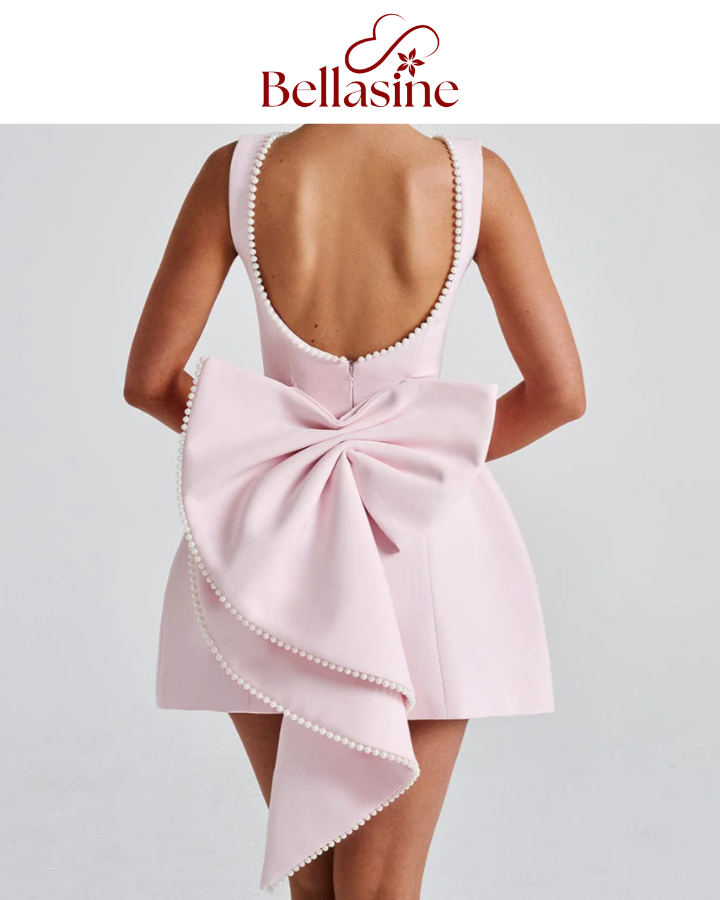 Carrie Pearl Bow Backless - Evening Elegant Sexy Party Dress