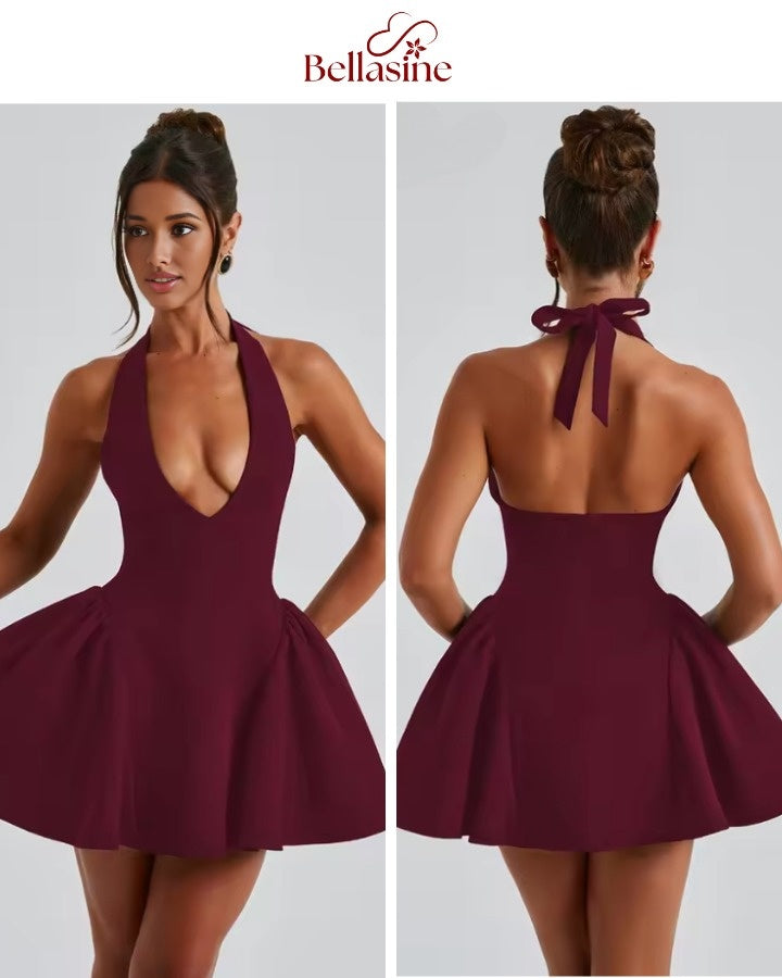Joanne Sleeveless Mini Dress - Solid Sexy Elegant Prom Dress Evening Party Clubwear Autun Winter Outfit