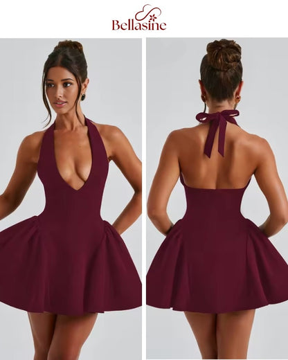 Joanne Sleeveless Mini Dress - Solid Sexy Elegant Prom Dress Evening Party Clubwear Autun Winter Outfit
