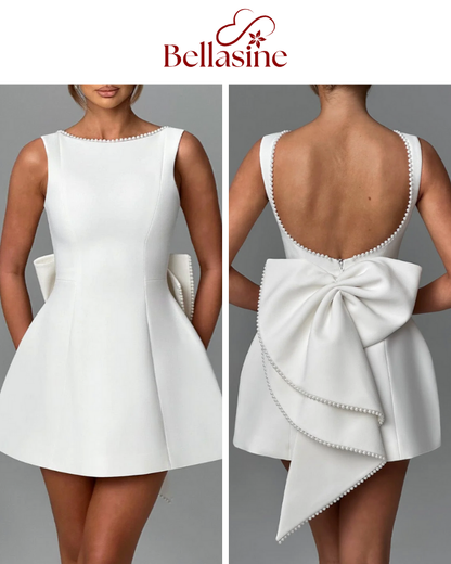 Carrie Pearl Bow Backless - Evening Elegant Sexy Party Dress