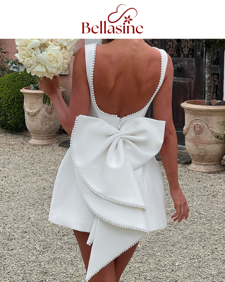 Carrie Pearl Bow Backless - Evening Elegant Sexy Party Dress