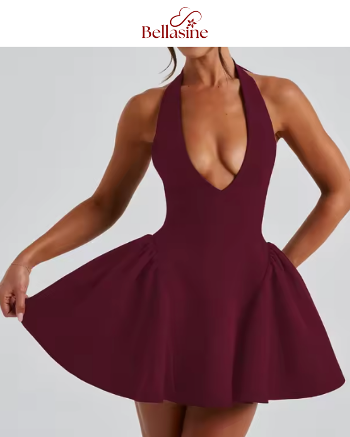 Joanne Sleeveless Mini Dress - Solid Sexy Elegant Prom Dress Evening Party Clubwear Autun Winter Outfit