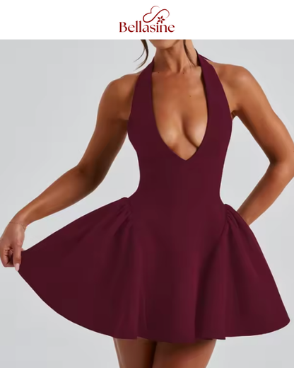 Joanne Sleeveless Mini Dress - Solid Sexy Elegant Prom Dress Evening Party Clubwear Autun Winter Outfit