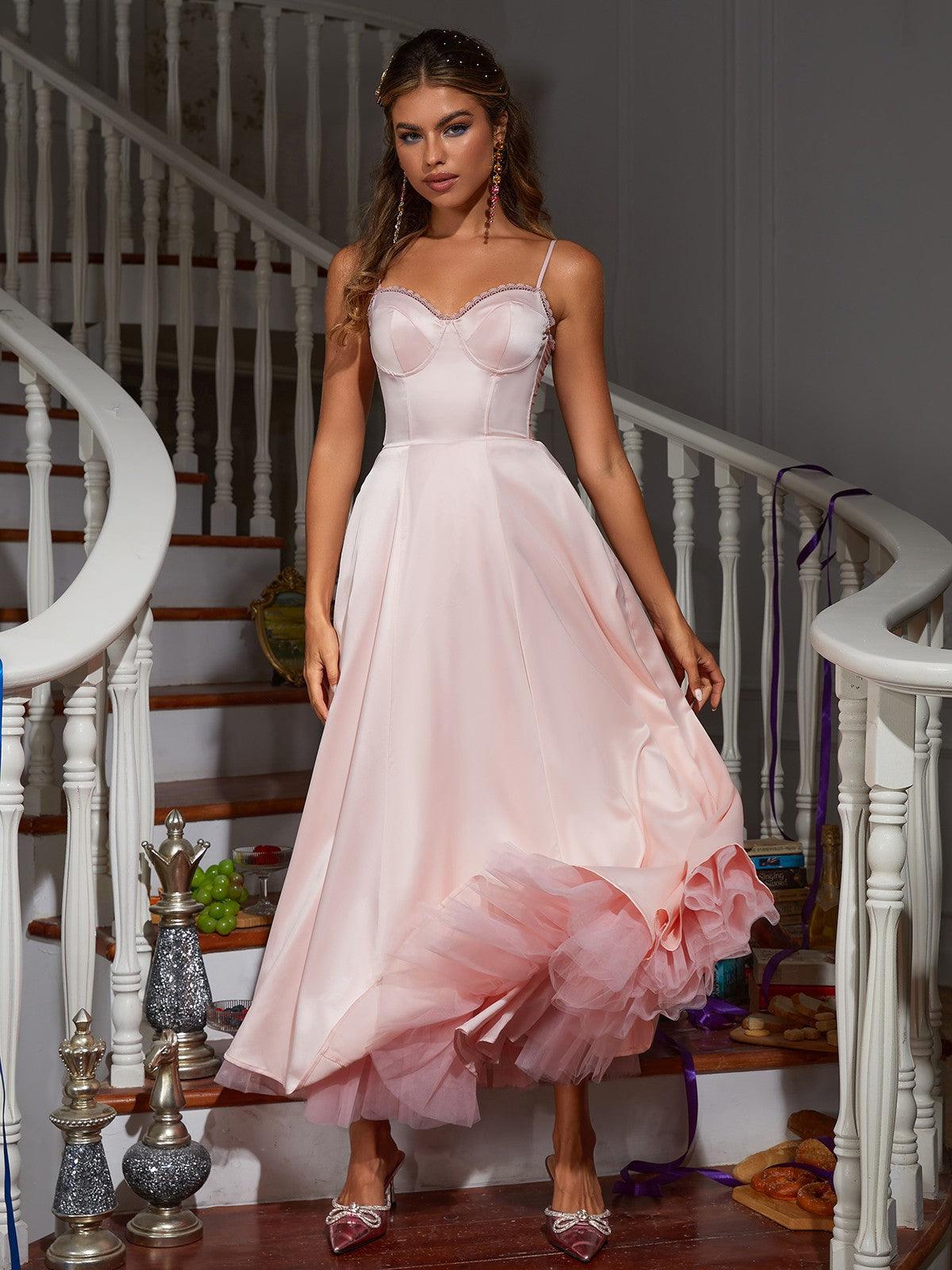 Abraxas Spaghetti Satin Dress