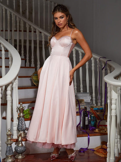 Abraxas Spaghetti Satin Dress