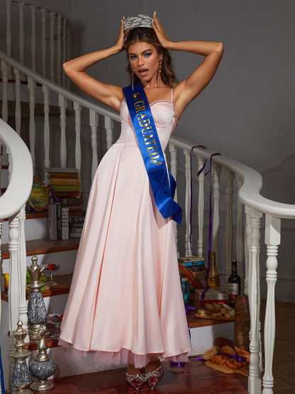 Abraxas Spaghetti Satin Dress